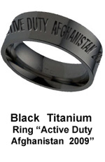 Active Duty Military Ring - Afghanistan - Black Titanium Ring by AbsoluteTitanium.com