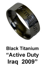 Active Duty Military Ring - Iraq - Black Titanium Ring by AbsoluteTitanium.com