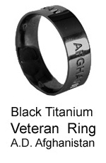 Veteran-Active Duty Military Ring - Afghanistan - Black Titanium Ring by AbsoluteTitanium.com