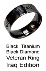 Veteran-Military Service Ring with Black Diamond for our Servicewomen and servicemen in Iraq