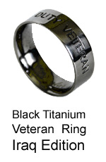 Veteran-Active Duty Military Ring - Iraq - Black Titanium Ring by AbsoluteTitanium.com