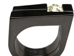 Black Zirconium Tension Setting Ring Set