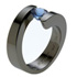 black titanium ring tension setting spira