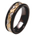 black titanium gold inlaid wedding ring genoa