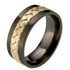 black titanium gold inlaid wedding ring