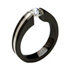 black titanium ring with inlay excentris