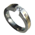 titanium tension ring gold inlaid diamond