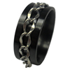  Black Titanium Ring - BLACK CHAIN REACTION