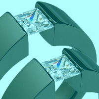 Black Zirconium Tension Engagement Ring, Tension Setting Diamond Ring - absolutetitanium.com