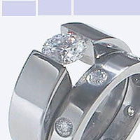 Titanium Tension Engagement Ring, Tension Setting Diamond Ring - absolutetitanium.com