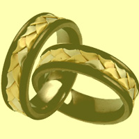 Wedding Black Titanium Band with yellow, white and pink Gold - absolutetitanium.com