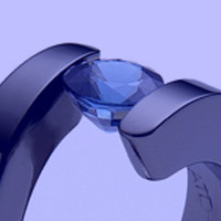 Black Titanium Wedding Ring - Tension Sitting Ring - absolutetitanium.com