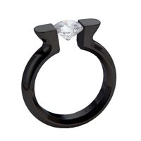 Black Titanium Wedding Ring - Tension Sitting Ring - absolutetitanium.com