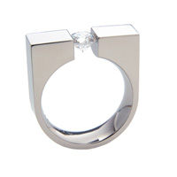 Titanium Ring - Tension Ring, Diaomind Engagement Ring, Igloo Canadian Diamonds, Loose Canadian diamonds, Ideal Cut Canadian diamonds, AGS Ideal Canadian diamond