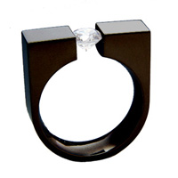 Black Titanium Ring - Tension Ring 