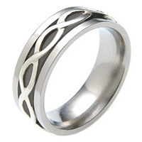 Titanium Ring - 18 K Gold Inlay - absolutetitanium.com