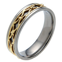 Titanium Ring - 18 K Gold Inlay - absolutetitanium.com