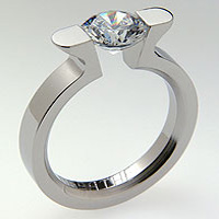 Titanium Ring - Tension Ring - 1.5 ct Diamond, Diaomind Ring, Igloo Canadian Diamonds, Loose Canadian diamonds, Ideal Cut Canadian diamonds, AGS Ideal Canadian diamonds