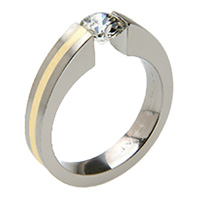 Titanium Ring - Tension Ring, Diaomind Engagement Ring, Igloo Canadian Diamonds, Loose Canadian diamonds, Ideal Cut Canadian diamonds, AGS Ideal Canadian diamond