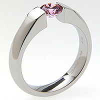 Titanium Tension Wedding Ring, Tension Mounted Diamond Ring - absolutetitanium.com
