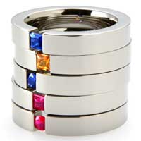 Tension Titanium Wedding Ring - Classic Stack