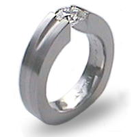Titanium Tension Wedding Ring, Tension Mounted Diamond Ring - absolutetitanium.com