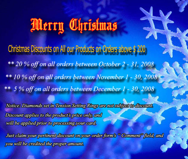Christmas-Discount-2008, 25% Discount, Black Titanium Rings, Tension Setting Titanium Rings, Black Titanium wedding Bands