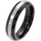 Black Zirconium metal engagement and wedding bands and rings - Half-round with Silver inlay