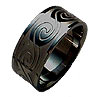 Absolute Titanium Design - Black Zirconium Metal Ring - Black Wave