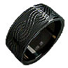 Absolute Titanium Design - Black Zirconium Metal Ring - Black Braid