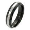 Absolute Titanium Design - Black Zirconium Metal Ring - HALF-ROUND WITH INLAY