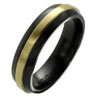 Absolute Titanium Design - Black Zirconium Metal Ring - HALF-ROUND WITH INLAY