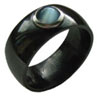Absolute Titanium Design - Black Zirconium Metal Ring - MOONSTONE