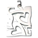 Stainless Steel Pendant Heart to Heart wide