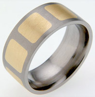 Absolute Titanium Design - Titanium engagement and wedding rings and bands - Inlaid Squares