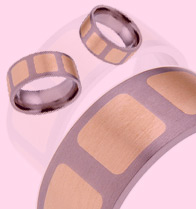 Absolute Titanium Design - Titanium engagement and wedding rings and bands - Inlaid Squares