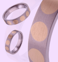 Absolute Titanium Design - Titanium engagement and wedding rings and bands - Inlaid Circles