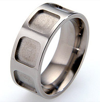 Absolute Titanium Design - Titanium engagement and wedding rings and bands - Hollow Squares