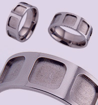 Absolute Titanium Design - Titanium engagement and wedding rings and bands - Hollow Squares