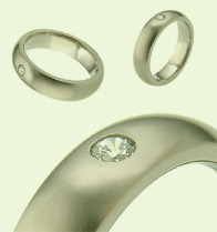 Absolute Titanium Design - Titanium and diamond rings - Half Round Diamond Band