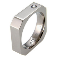 Absolute Titanium Design - Titanium and diamond rings - Diamond Octo