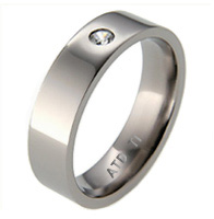 Absolute Titanium Design - Titanium and diamond rings - Flat Diamond Band