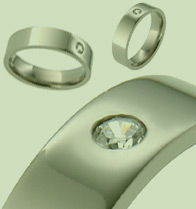 Absolute Titanium Design - Titanium and diamond rings - Flat Diamond Band
