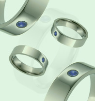 Absolute Titanium Design - Titanium and diamond rings - Flat Diamond Band