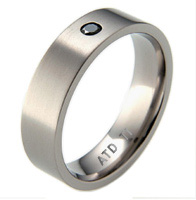 Absolute Titanium Design - Titanium and diamond rings - Flat Black Diamond Band