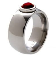 Absolute Titanium Design - Titanium and diamond rings - Garnet***