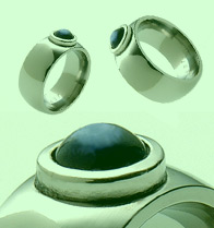 Absolute Titanium Design - Titanium and diamond rings - Moonstone***