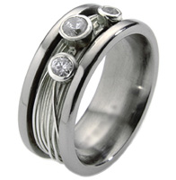 Absolute Titanium Design - Titanium and diamond rings - Gala