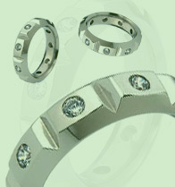 Absolute Titanium Design - Titanium and diamond rings - Quantum Set Diamonds