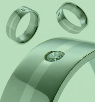 Absolute Titanium Design - Titanium and diamond rings - 